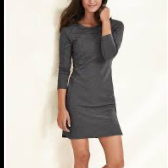 Athleta Gray Sheath Dress 3/4 Sleeve Crew Neck - Picture 1 of 10